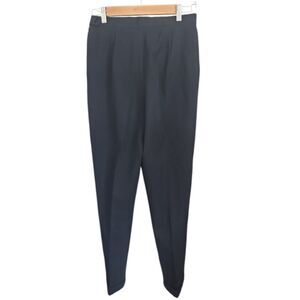 Vintge Lauren Ralph Lauren Navy Wool Blend Trousers Sz 10P Tailored Minimalist